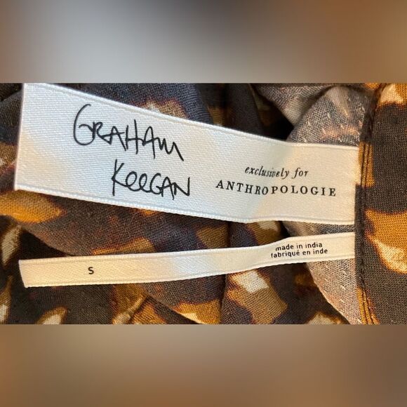 Anthropologie Graham Keegan Short Sleeve Key Hole Tunic Size Small - Picture 7 of 7